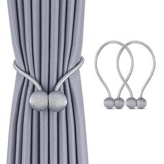 Bratara magnetica de prindere perdele si draperii set 2 bucati argintiu