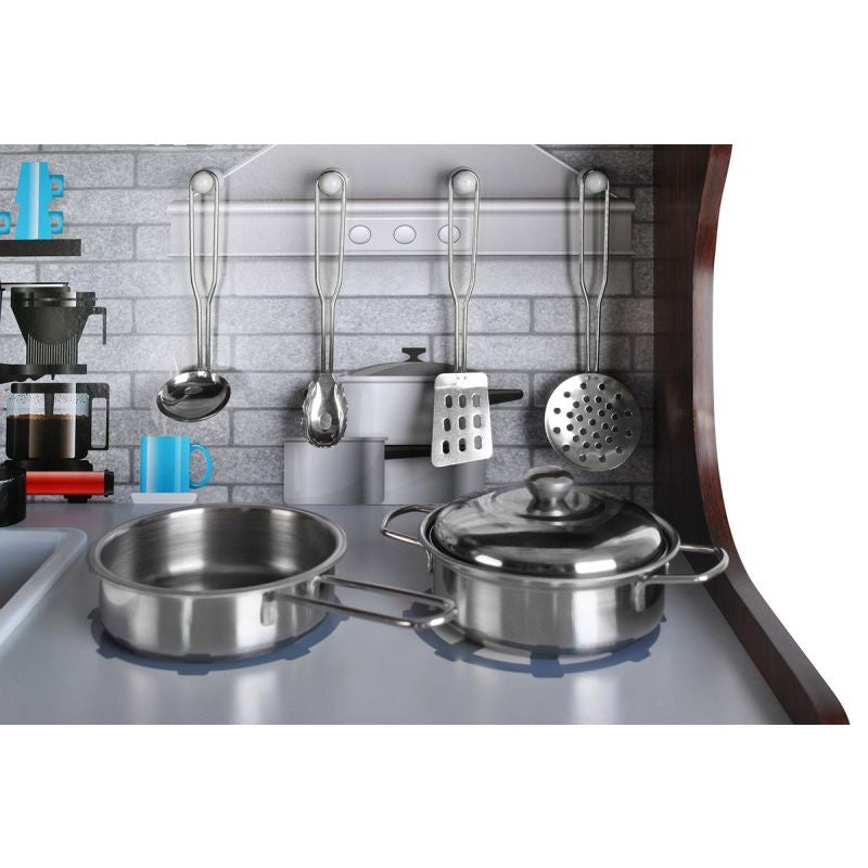 Bucatarie din lemn pentru copii aragaz cuptor cu microunde chiuveta 80x80.5 cm