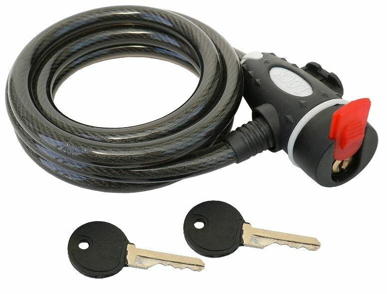 Cablu antifurt bicicleta lungime 150 cm 2 chei capac silicon