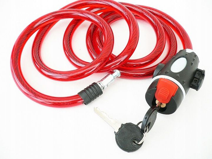 Cablu antifurt bicicleta lungime 150 cm 2 chei capac silicon