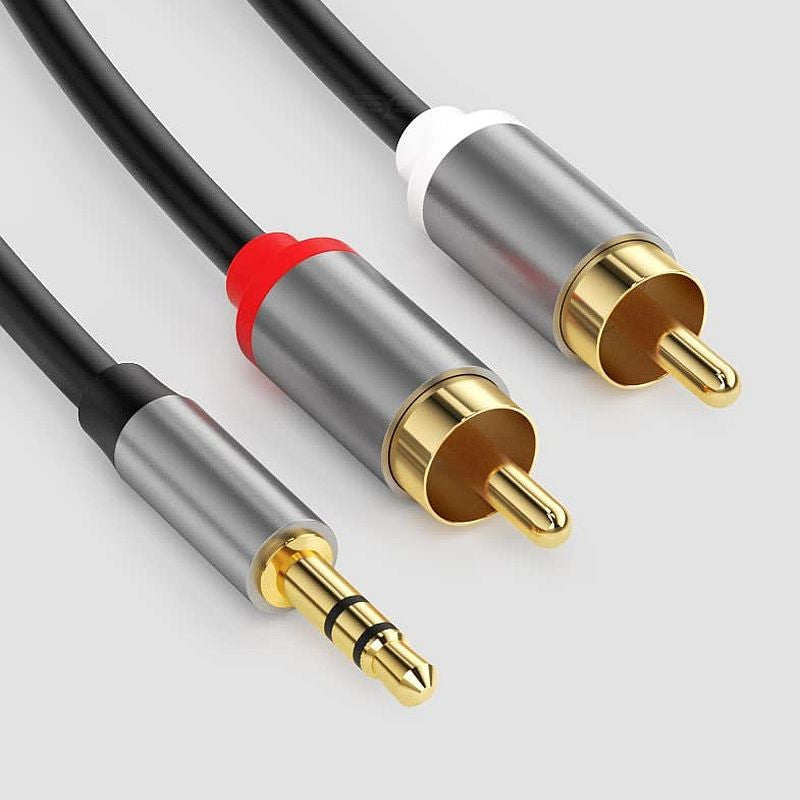 Cablu audio mufa stereo jack 3.5 mm 2 mufe rca lungime 1 metru