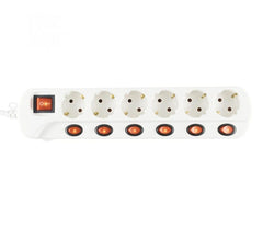 Cablu prelungitor 6 prize protectie copii intrerupator individual alb Home