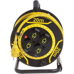 Cablu prelungitor pe tambur 20 m 4 prize 3200w maner frana ip44