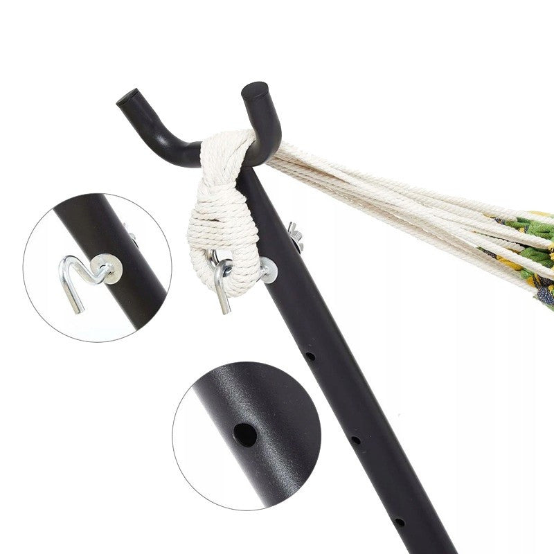 Cadru pentru hamac metal 260-107-100 cm ma-im 150 de kg 6 nivele de inaltime