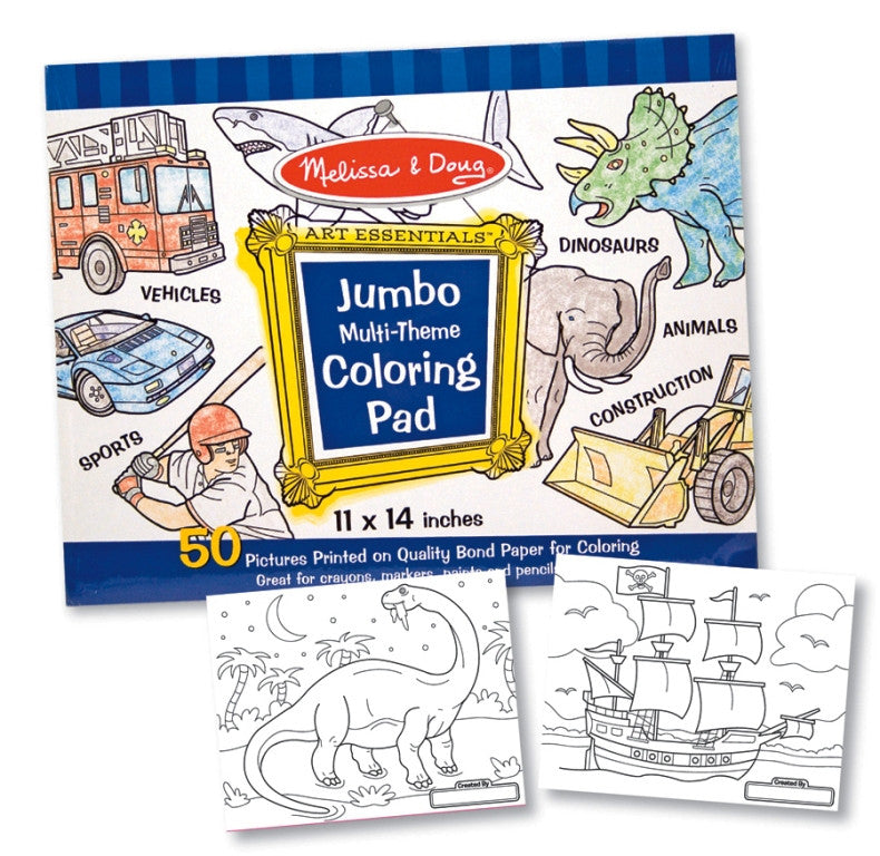 Caiet de colorat jumbo cu desene Melissa and Doug Albastru