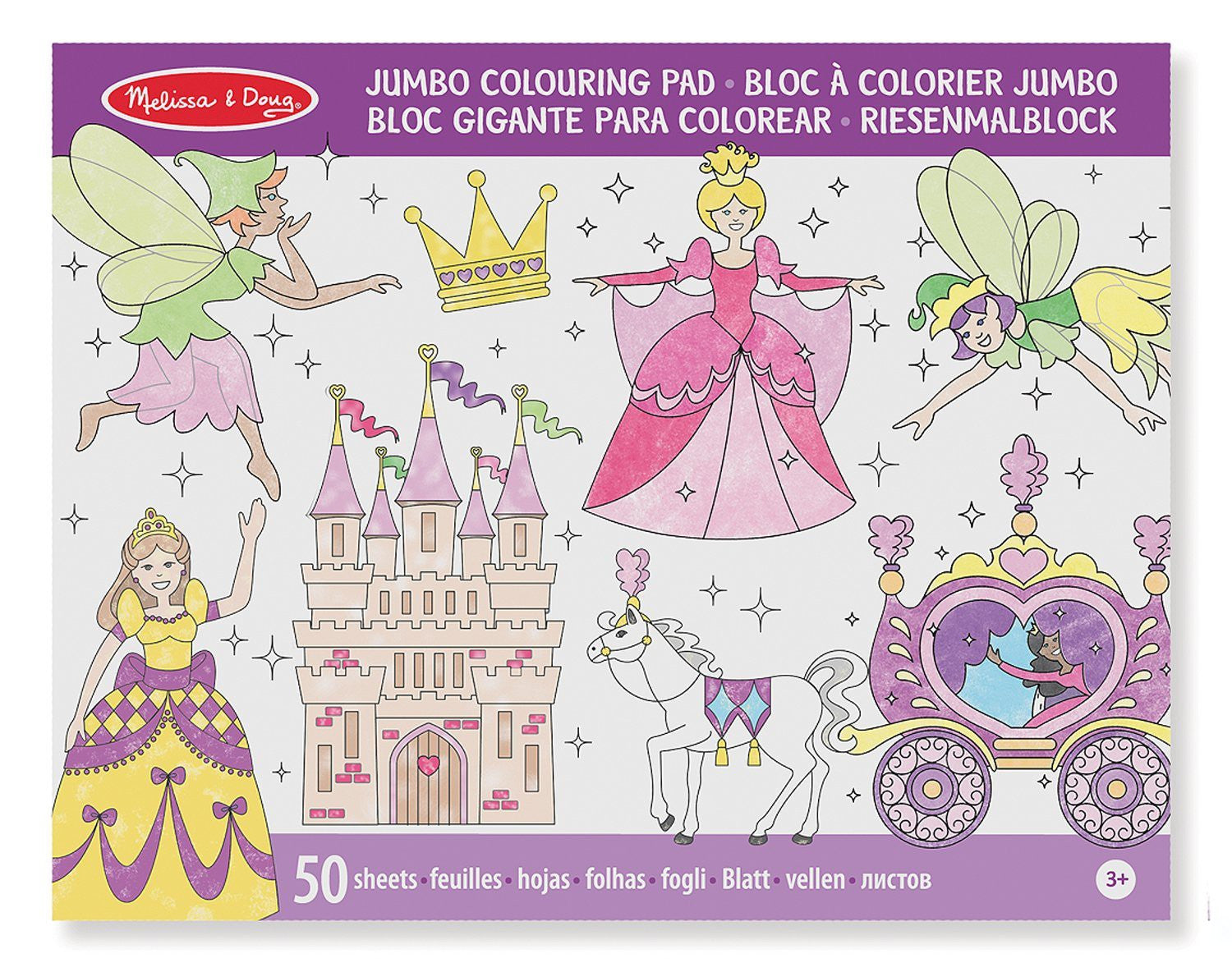 Caiet jumbo cu desene pentru colorat Printese si Zane Melissa and Doug