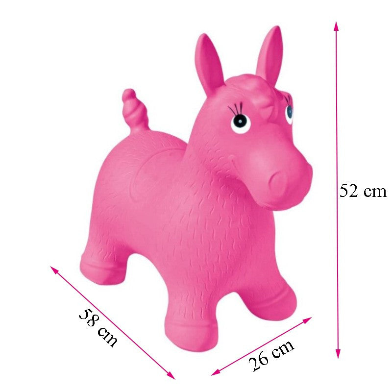 Calut gonflabil din cauciuc jucarie saltareata 58x26x52 cm roz