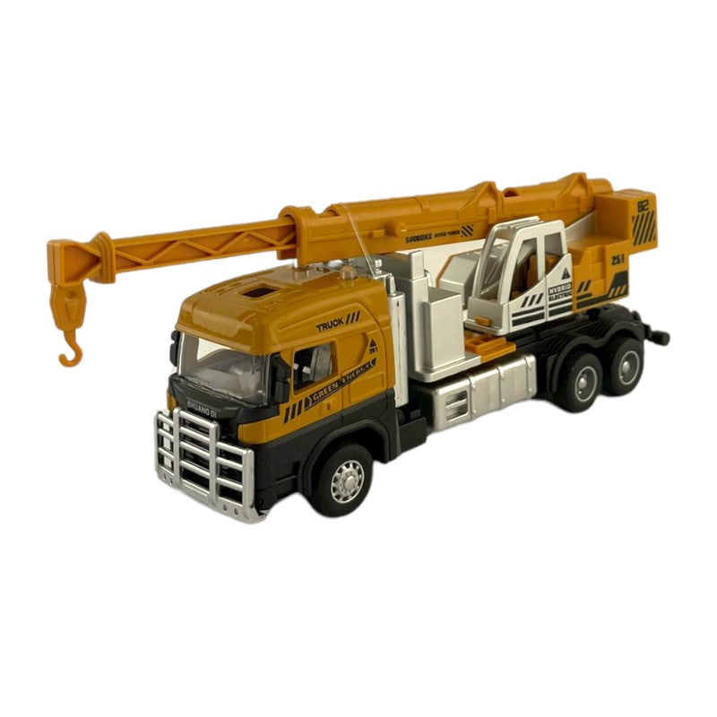 Camion cu macara basculabila iluminata led efecte sonore macheta 1:60 17x6x3 cm