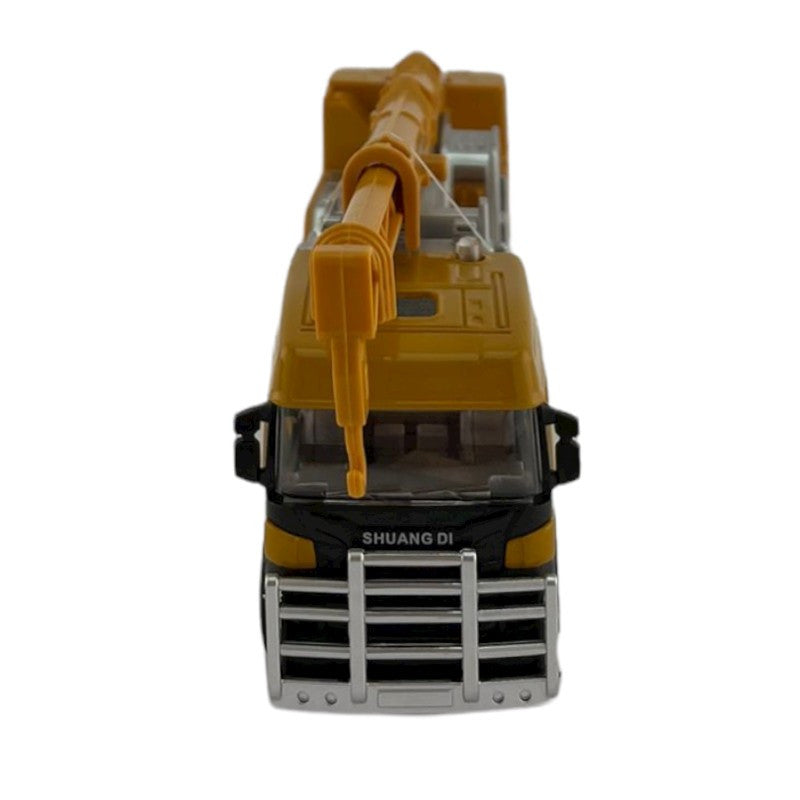 Camion cu macara basculabila iluminata led efecte sonore macheta 1:60 17x6x3 cm