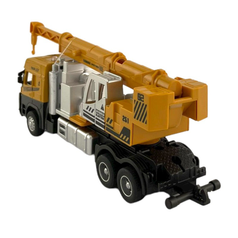 Camion cu macara basculabila iluminata led efecte sonore macheta 1:60 17x6x3 cm