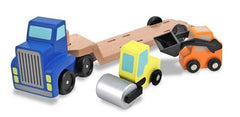 Camion transportor cu platforma cu utilaje de constructii Melissa and Doug