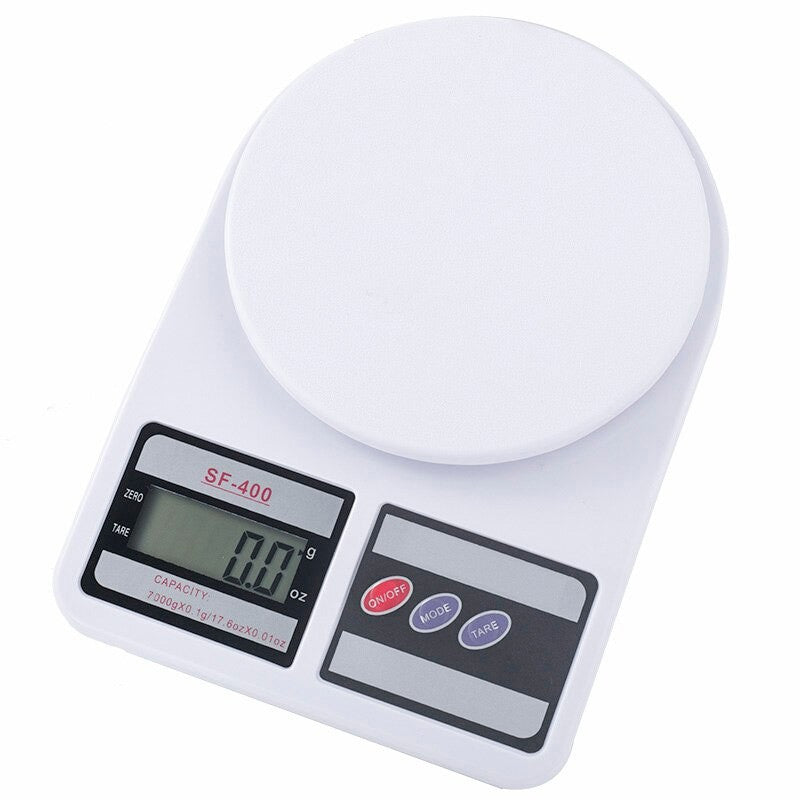 Cantar de bucatarie afisaj lcd functie tara capacitate maXima 7 kg alb