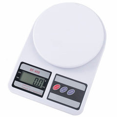 Cantar de bucatarie afisaj lcd functie tara capacitate maXima 7 kg alb
