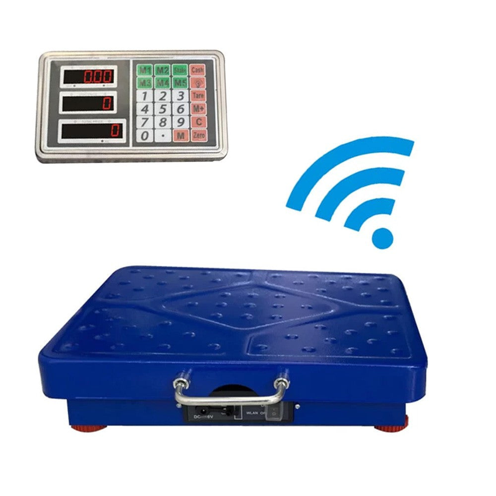 Cantar electronic industrial cu platforma 200 kg afisaj led wifi reincarcabil tip valiza