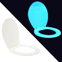 Capac de wc fosforescent lumineaza turcoaz in intuneric soft close