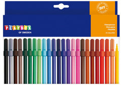 Carioci Colorate cu varful subtire Set 24 bucati Playbox