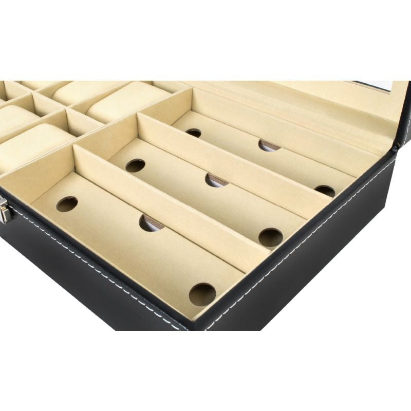 Caseta pentru Ceasuri si Bijuterii inchidere cu Cheie Design Elegant