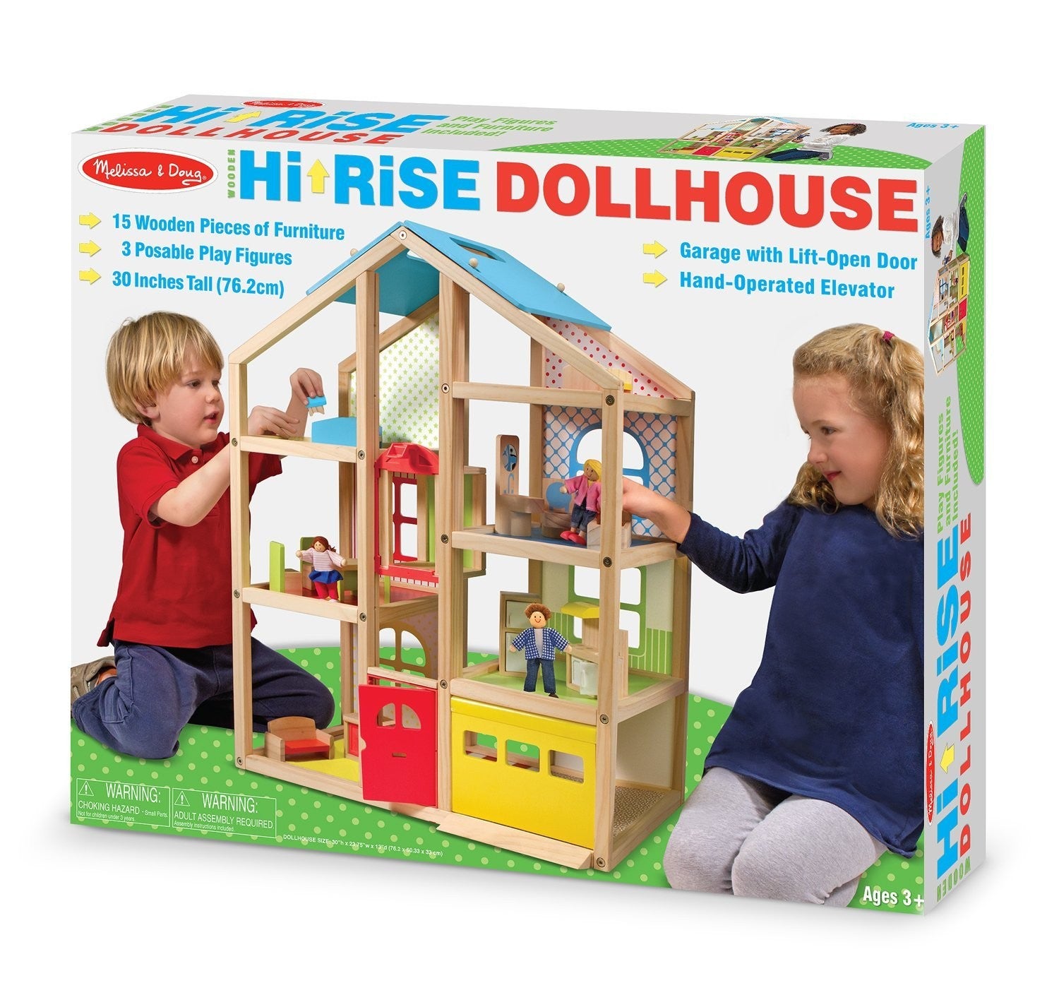 Casuta de papusi din lemn mobilata Melissa and Doug