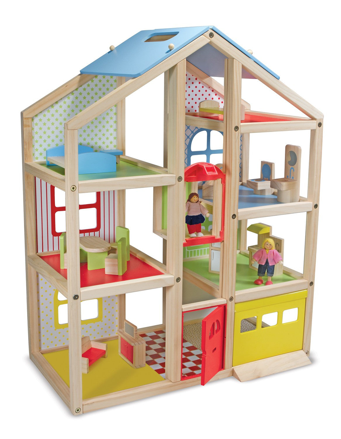 Casuta de papusi din lemn mobilata Melissa and Doug