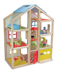 Casuta de papusi din lemn mobilata Melissa and Doug