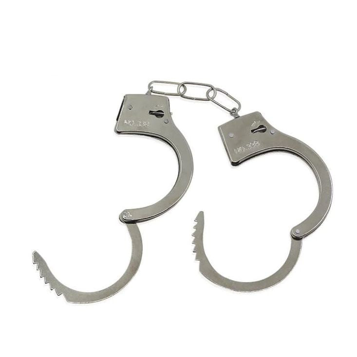 Catuse politist 2 chei metalice diametru interior 5.2 cm argintiu