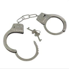 Catuse politist 2 chei metalice diametru interior 5.2 cm argintiu