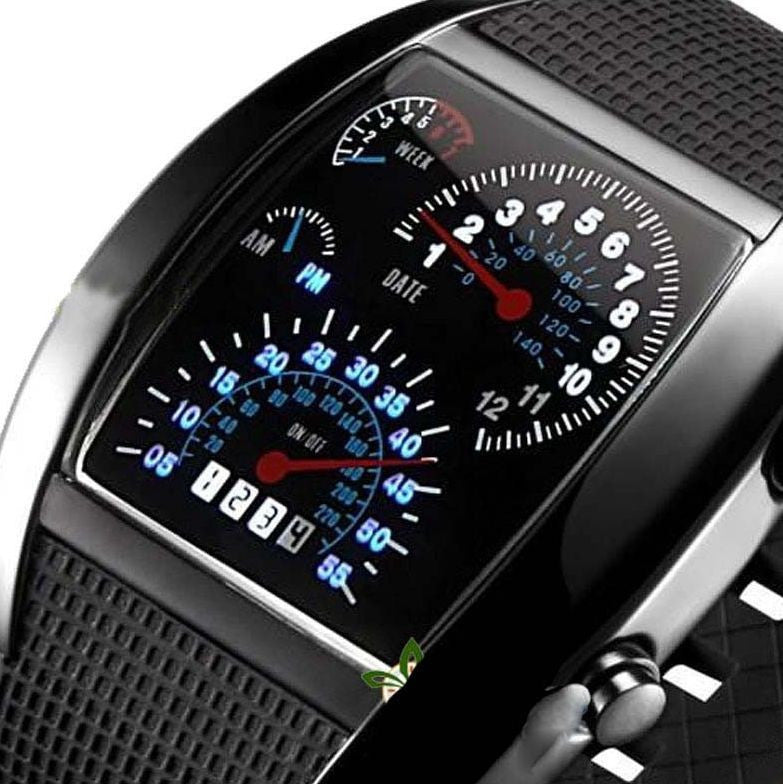 Ceas de mana cu cadrane Auto iluminat Led unisex curea silicon