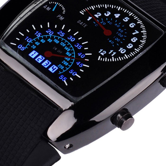 Ceas de mana cu cadrane Auto iluminat Led unisex curea silicon
