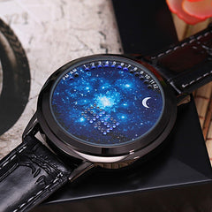 Ceas de mana Led Touch Screen 4.5 cm calendar albastru Geekthink