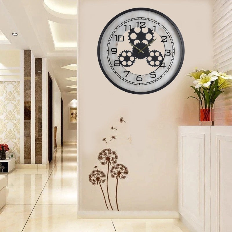 Ceas de perete forma rotunda afisaj analog mecanism quartz 48x6 cm