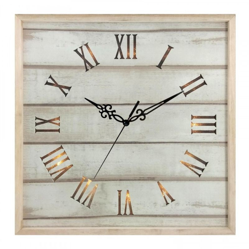 Ceas de perete iluminat led afisaj analog cifre romane design elegant