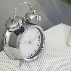 Ceas desteptator alarma clopotel afisaj analog cifre arabe si linii quartz