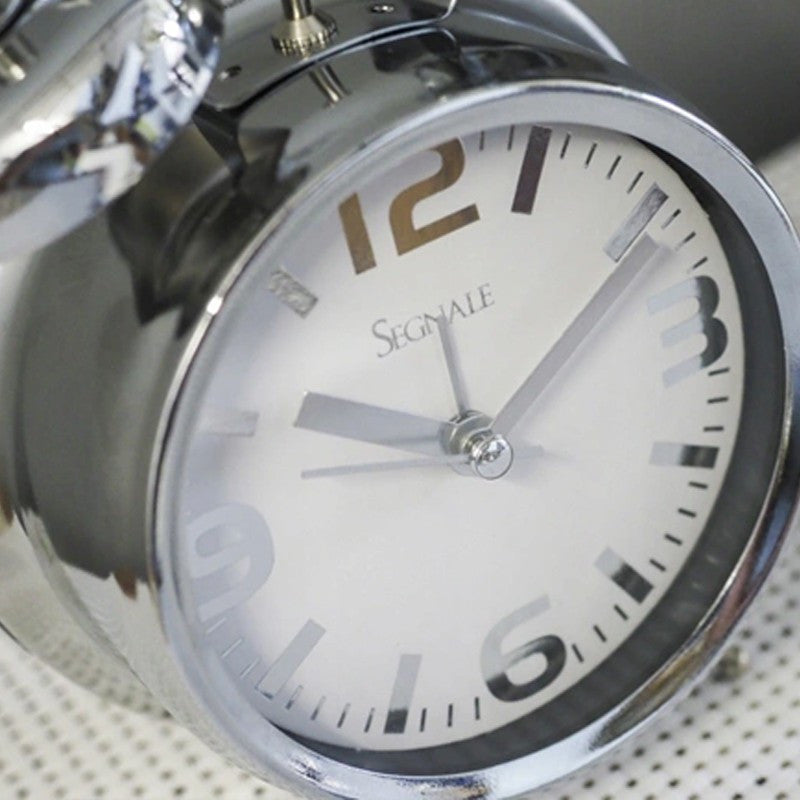 Ceas desteptator alarma clopotel afisaj analog cifre arabe si linii quartz