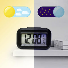 Ceas digital multifunctional afisaj ora data temperatura alarma snooze iluminare nocturna negru