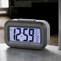 Ceas digital multifunctional afisaj ora data temperatura alarma snooze iluminare nocturna negru