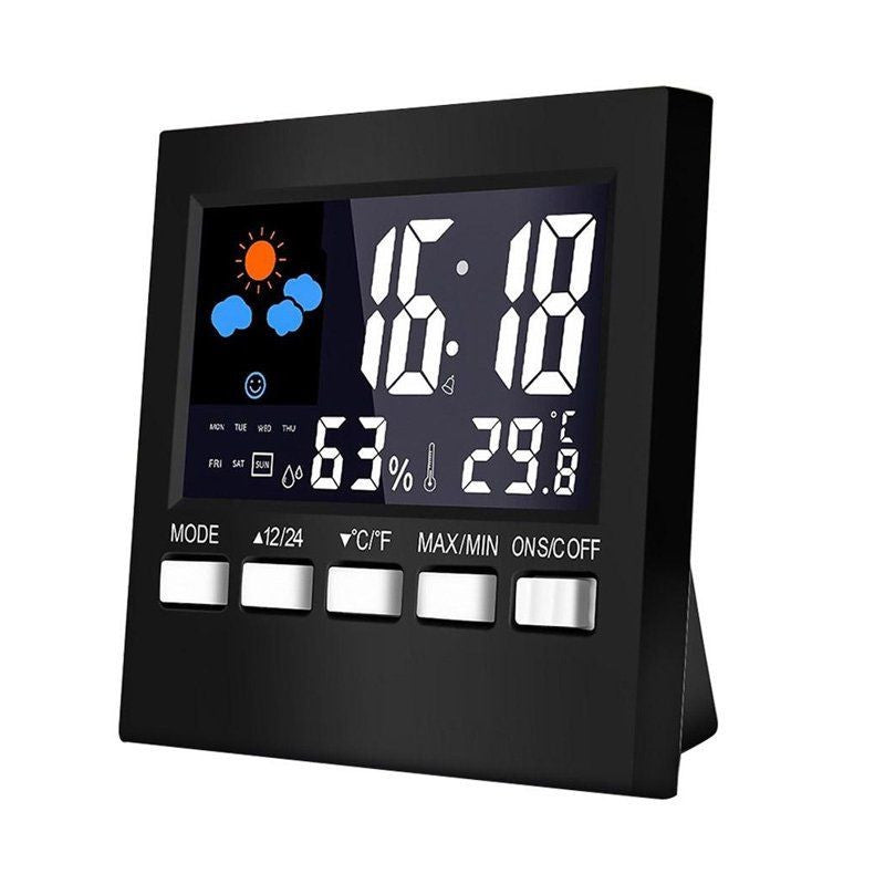 Ceas digital multifunctional de birou control vocal functie statie meteo ecran lcd calendar alarma
