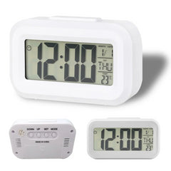 Ceas digital multifunctional led ora data temperatura alarma lumina fundal snooze alb