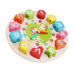Ceas educativ pentru copii Puzzle Lemn Cifre limba Engleza