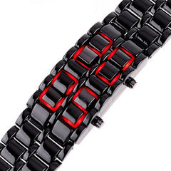 Ceas Led Lava Iron Samurai pentru barbati model gri inchis - afisaj Rosu