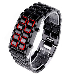 Ceas Led Lava Iron Samurai pentru barbati model gri inchis - afisaj Rosu