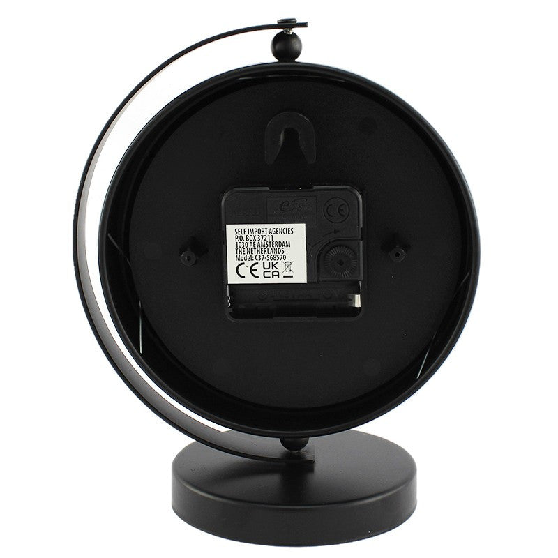 Ceas metalic de masa meridian suport stabil dimensiune 16.5x10.5x20 cm culoare negru