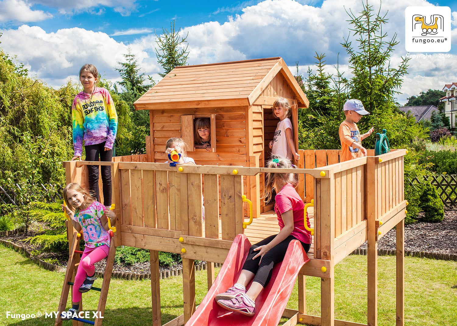 Complex de joaca din lemn Fungoo Maxi set SPIDER LAND