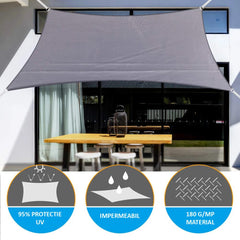 Copertina parasolar 4x3 m impermeabila 180gmp gri