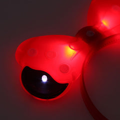 Cordeluta Minnie Mouse cu Led urechi si fundita luminoasa culoare Rosu