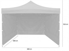 Cort de gradina 3x3 m pavilion 3 pereti inaltime reglabila cadru otel alb
