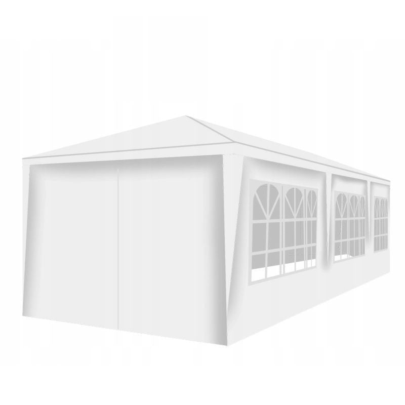 Cort de gradina 9x3 m 8 pereti ferestre cadru otel inaltime 2.5 m