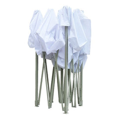 Cort de gradina quick tent 3 pereti laterali 3x3x3 m inaltime reglabila montare usoara cadru otel alb