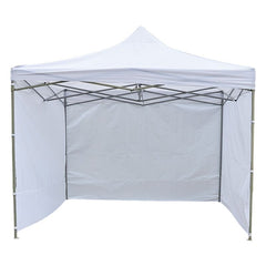 Cort de gradina quick tent 3 pereti laterali 3x3x3 m inaltime reglabila montare usoara cadru otel alb