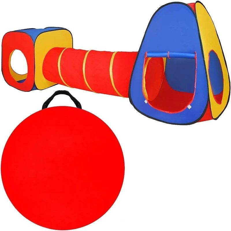 Cort de joaca pentru copii 3 in 1 pliabil tunel legatura 300x80x86 cm poliester geanta transport