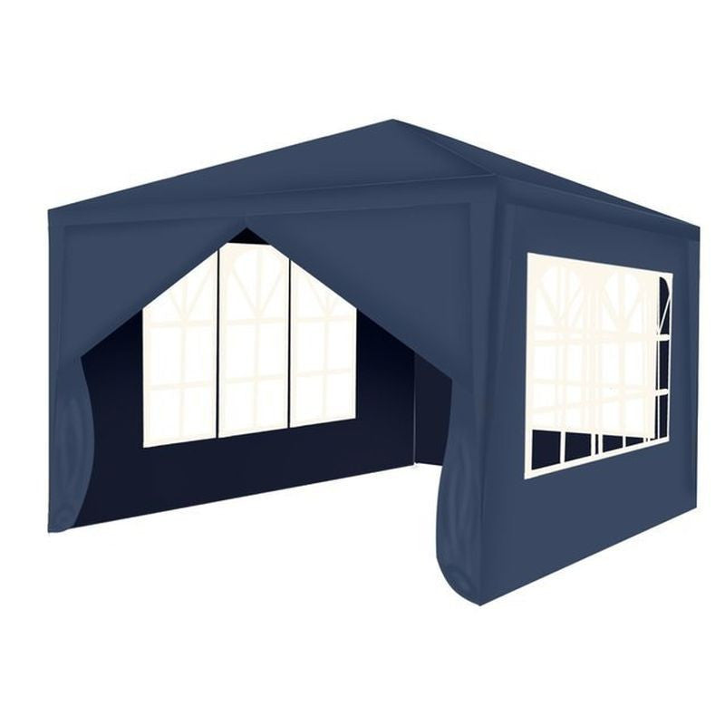Cort gradina 3x3 m 3 pereti impermeabil cadru otel ferestre albastru inchis